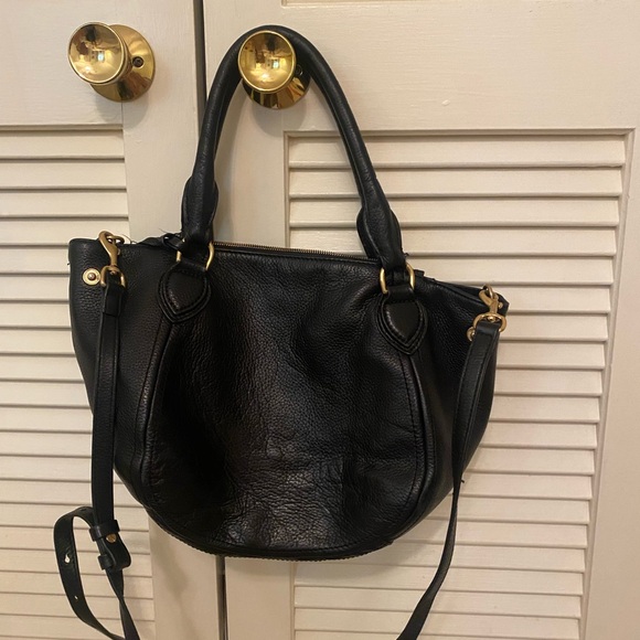 J. Crew Black Leather Shoulder Bag - Picture 1 of 3